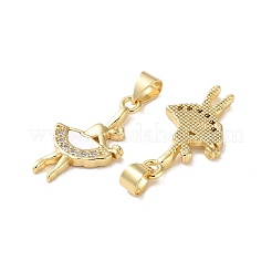 Brass Micro Pave Cubic Zirconia Pendants&nbsp;KK-B083-08G