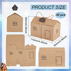 Kraft Paper Small House Gift Storage Boxes&nbsp;LS-CON-WH0088-54