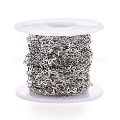 Tarnish Resistant 304 Stainless Steel Star Link Cable Chains&nbsp;CHS-E006-02P