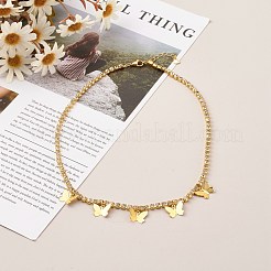 Butterfly Bib Necklaces&nbsp;NJEW-JN03510-02