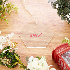 Hexagon Transparent Acrylic Big Pendants&nbsp;TACR-BC0001-11