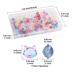 120Pcs 11 Colors Transparent Spray Paint Glass Beads&nbsp;GLAA-FS0002-12A