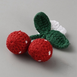 Polyester Crochet Cherry&nbsp;DIY-WH0622-391D