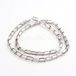Pearl Luster Plated Faceted Cuboid Electroplate Glass Beads Strands&nbsp;EGLA-F109-D08