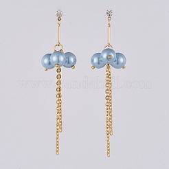 Eco-Friendly Glass Pearl Dangle Stud Earrings&nbsp;EJEW-JE03813-04