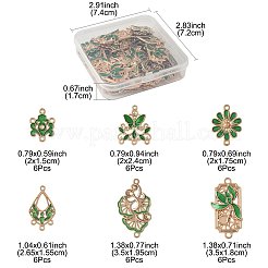 36Pcs 6 Styles Alloy Enamel Connector Charms&nbsp;FIND-FS0004-46A