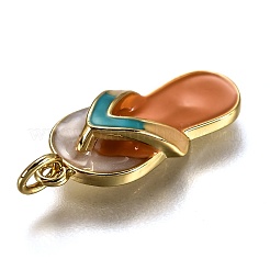 Brass Enamel Pendants&nbsp;KK-B026-25G