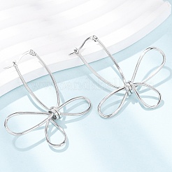 Hollow Flower 201 Stainless Steel Hoop Earrings&nbsp;EJEW-P337-01P