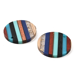 Transparent Resin & Walnut Wood Pendants&nbsp;RESI-E050-10