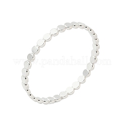 925 Sterling Silver Flat Beaded Finger Rings for Women&nbsp;RJEW-NH0002-01B-S