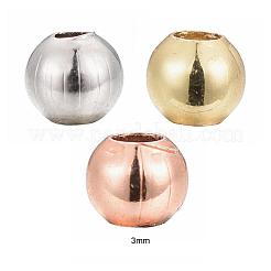 150Pcs 3 Colors Round Brass Spacer Beads Set&nbsp;KK-LS0001-05