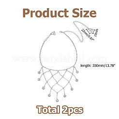 Alloy Crystal Rhinestone Multilayered Flower Tassel Shoulder Bra Body Chains&nbsp;AJEW-WH0752-575P