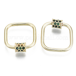 Brass Micro Pave Cubic Zirconia Screw Carabiner Lock Charms&nbsp;KK-R136-064B-NF