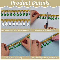 Polyester Lace Ribbon with Plastic Charms Tassel&nbsp;DIY-WH0656-11A