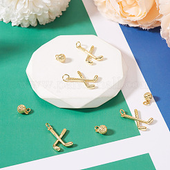 8Pcs 4 Styles Brass Pendants&nbsp;KK-TA0009-02