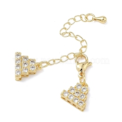 Brass Micro Pave Clear Cubic Zirconia Chain Extender&nbsp;KK-Z143-10G