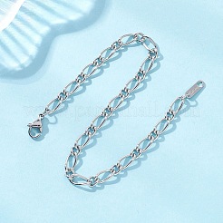 304 Stainless Steel Figaro Chains Bracelets for Women&nbsp;BJEW-JB12772