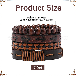 4Pcs 4 Styles PU Imitation Leather Braided Bracelets Sets&nbsp;BJEW-CL0001-13C