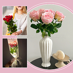 50Pcs Silk Fabric & Plastic Artificial Rose Leaf&nbsp;AJEW-PH0008-12