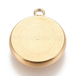 Ion Plating(IP) 304 Stainless Steel Pendant Cabochon Settings&nbsp;X-STAS-K202-03E-G