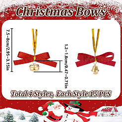 60Pcs 4 Styles Bowknot Polyester Ribbon for Gift Decoration&nbsp;HJEW-DR00153