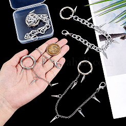 4Pcs 2 Styles Cone Alloy Shoes Strap Chains&nbsp;AJEW-UN00023