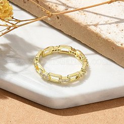 Rectangle Clear Cubic Zirconia Finger Rings&nbsp;RJEW-G337-13G