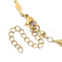 Ion Plating(IP) 304 Stainless Steel Rhombus Link Chain Necklaces for Women&nbsp;NJEW-D052-01G