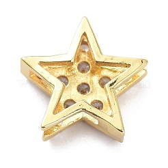 Brass Micro Pave Clear Cubic Zirconia Slide Charms&nbsp;ZIRC-P085-03G