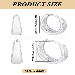 2 Pairs 2 Styles Brass Hoop Earrings&nbsp;EJEW-LP0001-58P