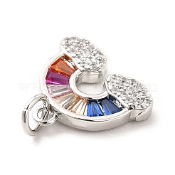 Rack Plating Brass Cubic Zirconia Charm&nbsp;KK-K270-01P
