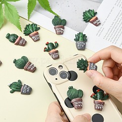 30Pcs 6 Styles Opaque Resin Plants Cabochons&nbsp;CRES-CJ0001-55