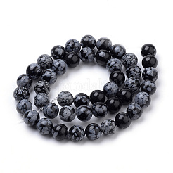 Natural Snowflake Obsidian Beads Strands&nbsp;X-G-S259-20-8mm