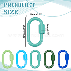 5Pcs 5 Styles Baking Paint Alloy Screw Locking Carabiners&nbsp;FIND-DR0002-37