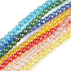 Electroplate Transparent Glass Beads Strands&nbsp;GLAA-T032-T4mm-AB