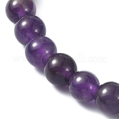 Natural Amethyst Round Beaded Stretch Bracelets&nbsp;BJEW-JB09881-01
