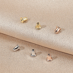 6 Pairs 3 Colors 925 Sterling Silver Bullet Ear Nuts&nbsp;STER-DR0001-02