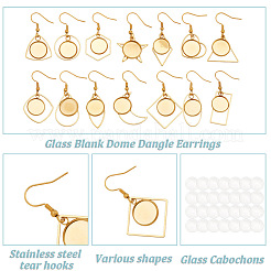 DIY Blank Dome Stainless Steel Dangle Earrings Making Kits&nbsp;DIY-AN0001-09G