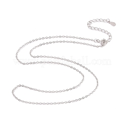 Anti-Tarnish Platinum Rhodium Plated 925 Sterling Silver Chain Necklace&nbsp;NJEW-A011-02P
