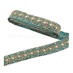 Ethnic Embroidered Polyester Sequins Trim Ribbon&nbsp;OCOR-WH0070-136A