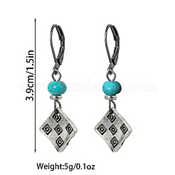 Alloy Rhombus Leverback Earrings for Women&nbsp;WGCA4A6-01