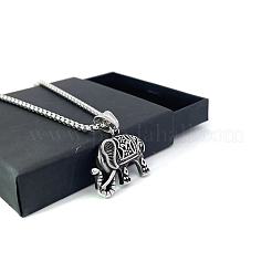 Vintage Stainless Steel Elephant Pendant Necklaces for Men&nbsp;SI2923