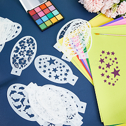 24Pcs 24 Styles Plastic Hollow Out Face Drawing Painting Stencils Templates&nbsp;DIY-WH0349-169