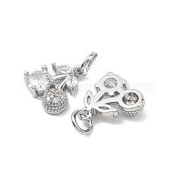 SHEGRACE Brass Micro Pave Clear Cubic Zirconia Pendants&nbsp;XGRQ2C859-411P