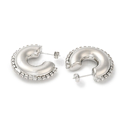 Rack Plating Brass Donut Stud Earrings&nbsp;EJEW-D073-06P