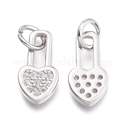Brass Micro Pave Cubic Zirconia Pendants&nbsp;X-KK-P187-07P