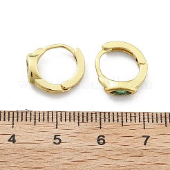 Brass Micro Pave Cubic Zirconia Hoop Earrings&nbsp;EJEW-C136-02G