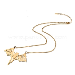 2Pcs 2 Style 304 Stainless Steel Bat Pendant Necklaces Set&nbsp;NJEW-E092-01G