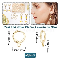 50 Pairs Brass Huggie Hoop Earring Findings&nbsp;KK-CN0001-87