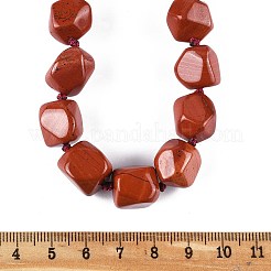 Natural Red Jasper Nuggets Beaded Necklaces for Women Men&nbsp;NJEW-K388-01L